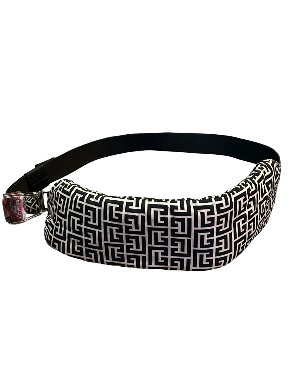 Balmain RARE Black and White Monogram Belt Bag